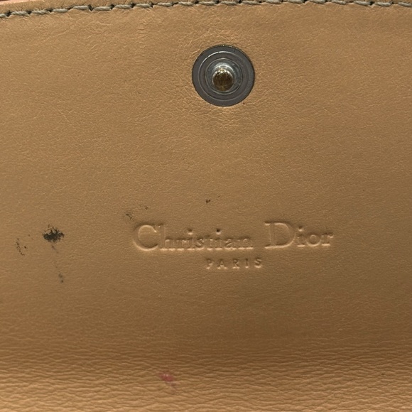 Dior Oblique Heart Lock Charm Wallet Blue Cream Authentic Bifold EUC - Picture 14 of 16